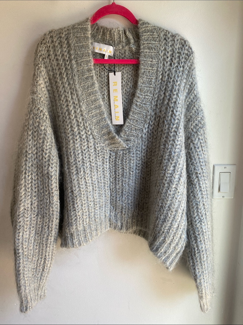 NEW w Tag Remain Birger Christensen Stinna Mohair Blend Knit Polo Sweater